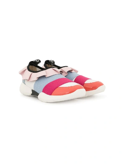 Emilio Pucci Junior Kids' Panelled Slip-on Trainers In Multicolour