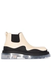 Bottega Veneta Off-white Low 'the Tire' Chelsea Boots In Neutrals