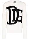 Dolce & Gabbana Intarsia-knit Dg Logo Jumper In White