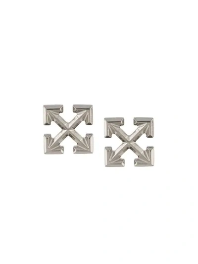 Off-white Mini Arrows Stud Earrings In Silver