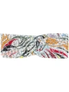 MISSONI EMBROIDERED RUCHED HAIR BAND