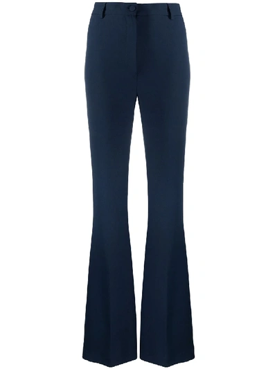 Hebe Studio High Waist Flared Leg Trousers In Blue