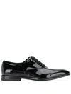 FERRAGAMO PATENT LEATHER LACE-UP SHOES