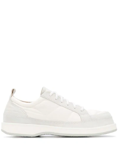 Jacquemus Tonal Stitch Panelled Sneakers In Bianco