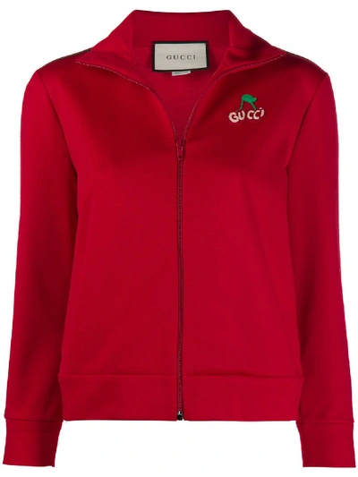 Gucci Side-stripe Zip-up Track Jacket In Red