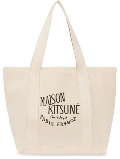 Maison Kitsuné Shopping Bag Palais Royal In Ecru