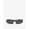 Ray Ban Rb4335 Rectangle-frame Sunglasses In Black