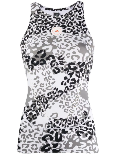 Adidas By Stella Mccartney Truepurpose Cutout Leopard-print Stretch-primegreen Tank In White