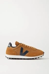 VEJA RIO BRANCO LEATHER-TRIMMED SUEDE AND MESH SNEAKERS