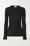 SAINT LAURENT RIBBED COTTON-JERSEY TOP