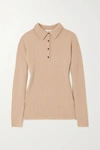 ALLUDE RIBBED CASHMERE SWEATER