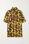 Stella Mccartney Psychedelic-print Silk-twill Short-sleeved Shirt In Yellow