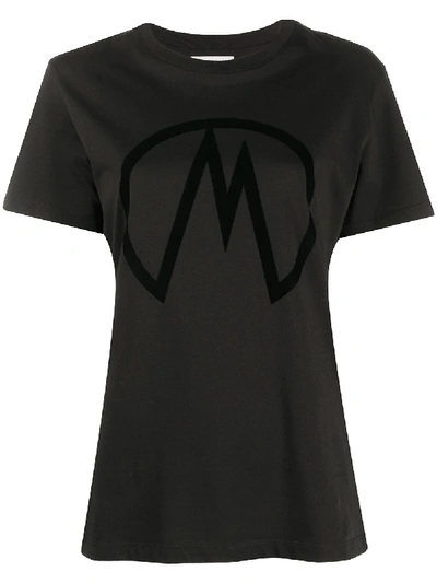 Moncler T-shirt With Logo Print In Black