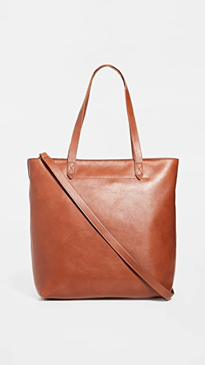 Madewell The Zip-top Medium Transport Tote In English Saddle