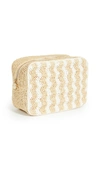 Stoney Clover Lane Woven Large Pouch In Natural/blanc