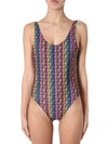 Etre Cecile Rainbow Logo Print Swimsuit In Multicolor
