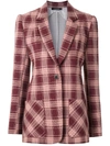 À LA GARÇONNE ELONGATED PLAID BLAZER