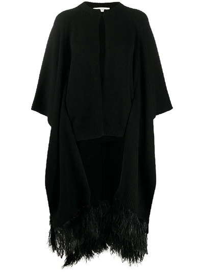 Valentino Knitted Cardigan Cape In Black