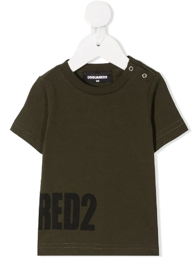 Dsquared2 Babies' Logo-print T-shirt In Green