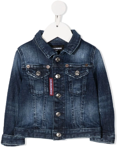 Dsquared2 Babies' Classic Collar Denim Jacket In Blue