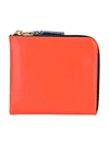 Comme Des Garçons Comme Des Garcons Wallet Small Zip Wallet Fluo In Orange Green
