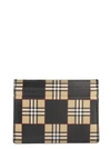 BURBERRY SANDON CHEQUER PRINT LEATHER CARD CASE,11478976