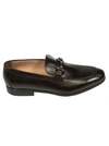 Ferragamo Men's Asten Gancini Bit Leather Loafers In Black
