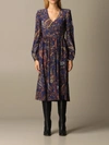 ETRO DRESS IN V-SHAPED PAISLEY SILK,11478997