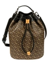 BURBERRY LOGO MOTIF PRINT BUCKET BAG,11478542