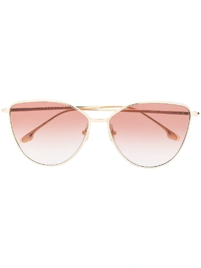 Victoria Beckham Aviator-frame Sunglasses In 金色