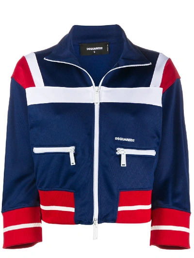 Dsquared2 Zipped Jacket In Blue