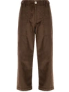 Jejia Cropped Straight-leg Trousers In Brown