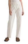 Agolde Criss Cross Distressed Mid-rise Straight-leg Jeans In Paste