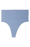 Yummie Liliana Mid Waist Shaping Thong In Stonewash