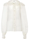 FENDI BUTTON-FRONT RUFFLE BLOUSE