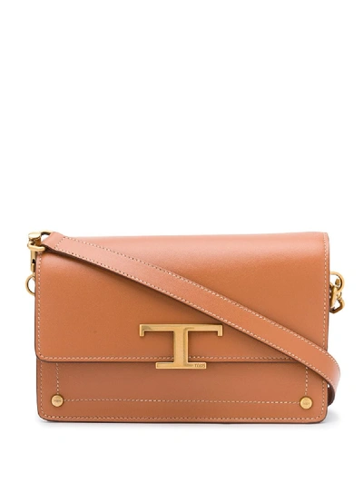 Tod's Mini T Logo Satchel In Brown