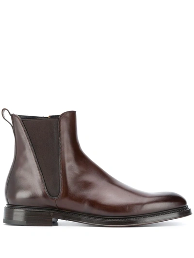 Dolce & Gabbana Giotto Line Chelesa Boots In Brown