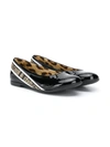 Roberto Cavalli Logo Tape Ballerina Shoes In Black