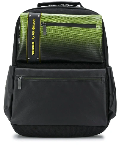 Diesel Pocket-front Structured Backpack In Black