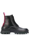 DSQUARED2 LEATHER LACE UP BOOTS
