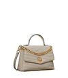 Tory Burch Kira Chevron Top-handle Satchel In Gray Heron