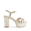 Schutz Keefa Platform Sandals In Platina Gold