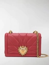 Dolce & Gabbana Medium Devotion Quilted Shoulder Bag In Red