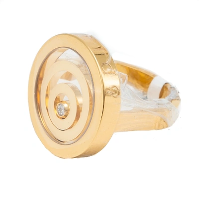 Pre-owned Chopard Happy Spirit Yellow Gold Ring Size 60