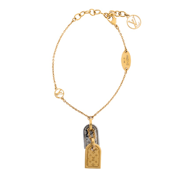 Pre-Owned Louis Vuitton Two Tone Nanogram Bracelet In Gold | ModeSens
