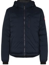 Canada Goose Lodge Hooded Padded Jacket In Navy