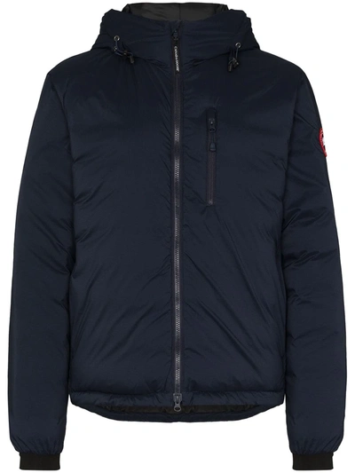 Canada Goose Lodge Hooded Padded Jacket In Navy