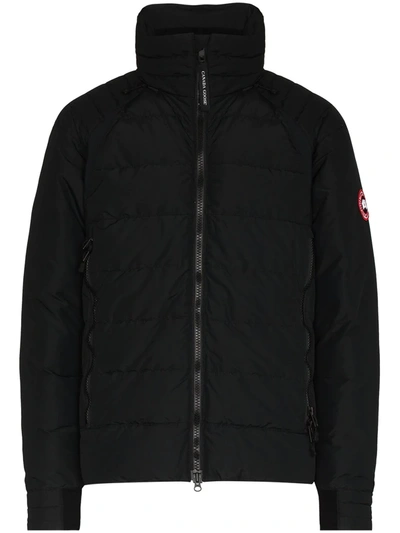 Canada Goose Lodge Packable Windproof 750 Fill Power Down Hooded Jacket In Black