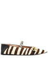 Gucci Zebra Ballerina Shoes In White