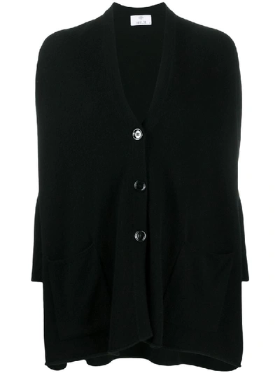 Allude Oversized V-neck Cardigan In Black
